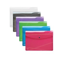 Favorit 400135688 cartella Polipropilene (PP) Blu, Verde, Grigio, Viola, Rosso, Trasparente A5