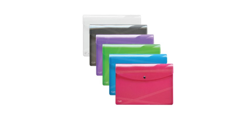 Favorit 400135688 cartella Polipropilene (PP) Blu, Verde, Grigio, Viola, Rosso, Trasparente A5