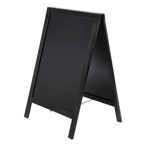 Tableau sol noir liderpapel bois hôtellerie chevalet double face marqueur type craie 75x135x52cm