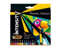 12 feutres bic corps noir grip caoutchouc capuchon      ventile couleur de l'encre