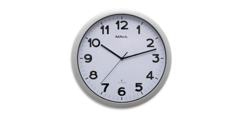 Wall clock MAULstep RC Ø40x5cm plastic silver/white with battery