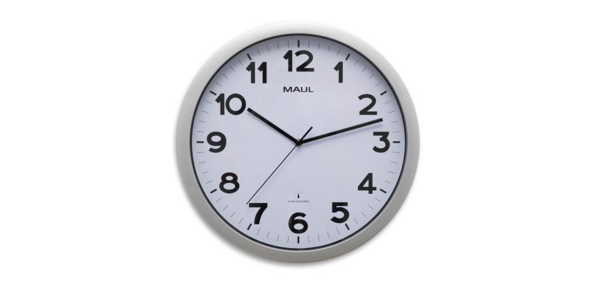 Wall clock MAULstep RC Ø40x5cm plastic silver/white with battery