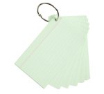 Paquet de 50 Flashcards sous film + anneau - bristol ligné perforé - format A6 - Couleurs assorties