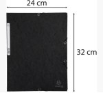 Chemise exacompta 3 rabats carte lustree 355gr a4        fermeture elastique etiquette coloris noir lot 10 unites