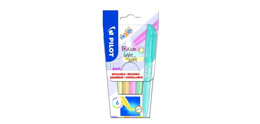 Subrayador borrable Pilot Frixion Light Soft pastel - Estuche de 6