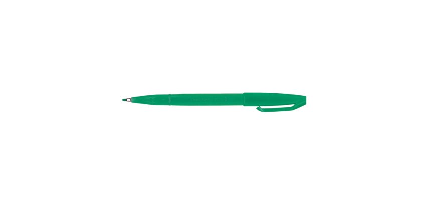 Feutre pentel sign s520 ecriture douce aquarellable   pointe moyenne 2mm baguee     longue duree encre vert
