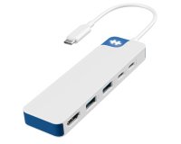 HYPER HD4101BUGL hub & concentrateur USB Type-C 5000 Mbit/s Bleu, Blanc
