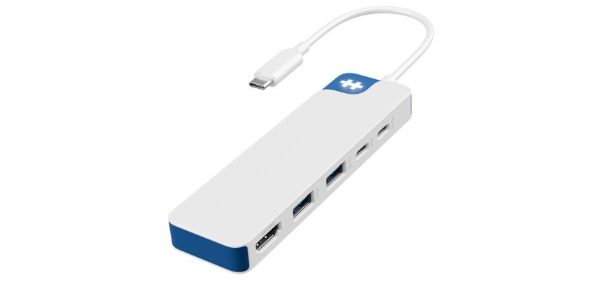 HYPER HD4101BUGL hub & concentrateur USB Type-C 5000 Mbit/s Bleu, Blanc