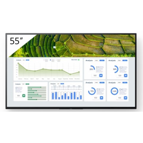 Pantalla de señalización 139,7 cm 55" Sony FW-55BZ30L señalización digital LCD Wifi 440 cd / m² 4K Ultra HD Negro Android