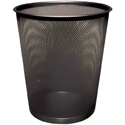 Corbeille à papier q-connect maille métallique forme circulaire 19l 295x345x240mm coloris noir