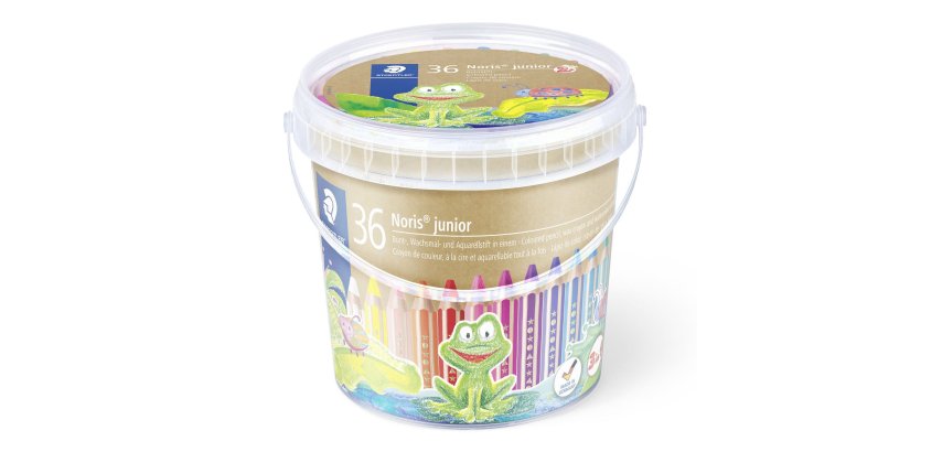 Crayon de couleur Noris junior, seau de 36