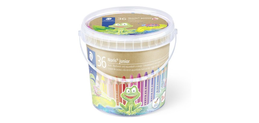 Crayon de couleur Noris junior, seau de 36