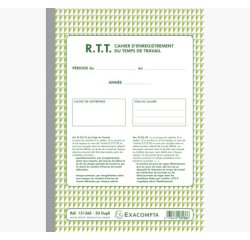 Manifold R.T.T Enregistrement du temps de travail 50 feuillets dupli autocopiants
