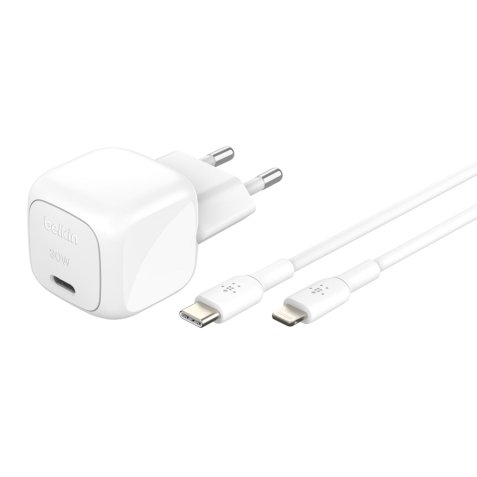 Belkin WCA008KQ1MWH-B5 chargeur d'appareils mobiles Universel Blanc Secteur Charge rapide Intérieure