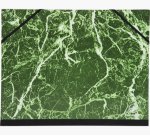 Carton a dessin exacompta 25x32.5 cm papier marbre      vernis dos toile renforce     fermeture a elastiques vert