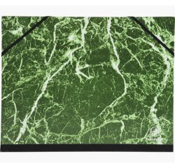 Carton a dessin exacompta 25x32.5 cm papier marbre      vernis dos toile renforce     fermeture a elastiques vert