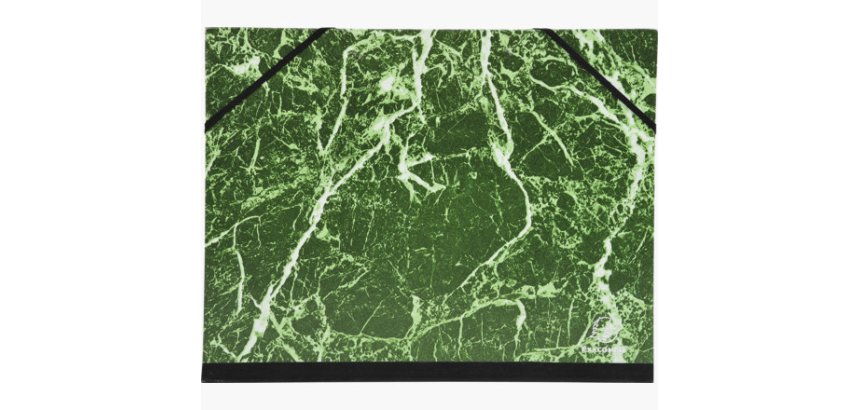 Carton a dessin exacompta 25x32.5 cm papier marbre      vernis dos toile renforce     fermeture a elastiques vert