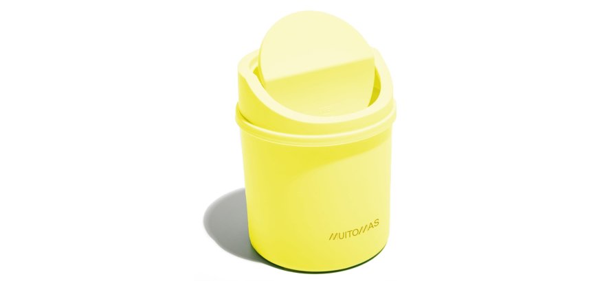 Muitomas Cestino da scrivania giallo