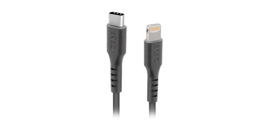 SBS Câble USB Lightning - Type C, 1m, noir