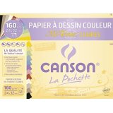 Papier dessin canson mi-teintes claires 160g a4+ coloris assortis pochette 12f