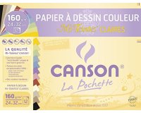 Papier dessin canson mi-teintes claires 160g a4+ coloris assortis pochette 12f