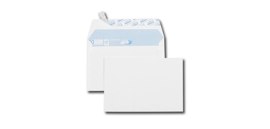 Enveloppe gpv vélin blanc 90g c6 114x162mm adhésive fond gris paquet 25 unités