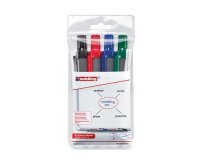 Marqueur edding e12 tableau blanc rétractable rechargeable pointe ogive 1.5/3mm effaçable à sec pochette 4 unités