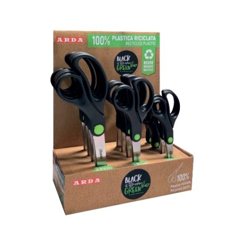 ARDA FO3ESP forbici da cancelleria Forbici per attività manuali, Forbici da ufficio Taglio a zig zag Nero, Verde