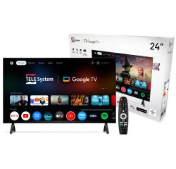 TELE System Google TV 24? – TS24FL SMG15 61 cm (24") HD Smart TV Wi-Fi Nero 180 cd/m²