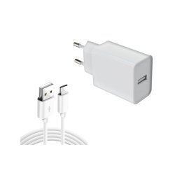 DLH 12W USB-A CHARGER 1M LIGHTNING CABLE Tablette, téléphone Blanc Secteur Intérieure