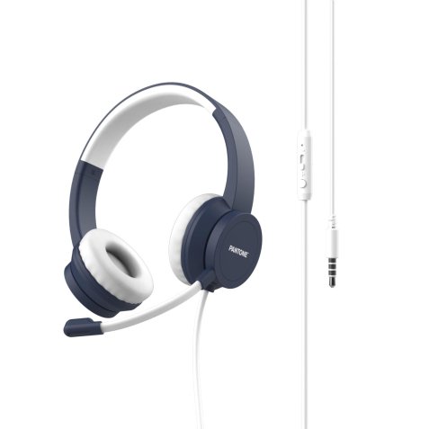 Pantone PT-WDH002N headphones/headset Wired Head-band Office/Call center Blue
