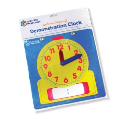 Horloges polypro learning resources grande horloge      analogique et numerique       effacable 30x30 cm