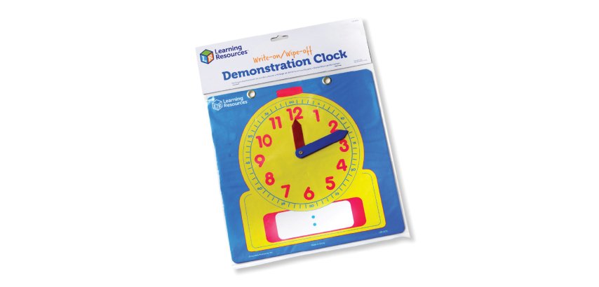 Horloges polypro learning resources grande horloge      analogique et numerique       effacable 30x30 cm