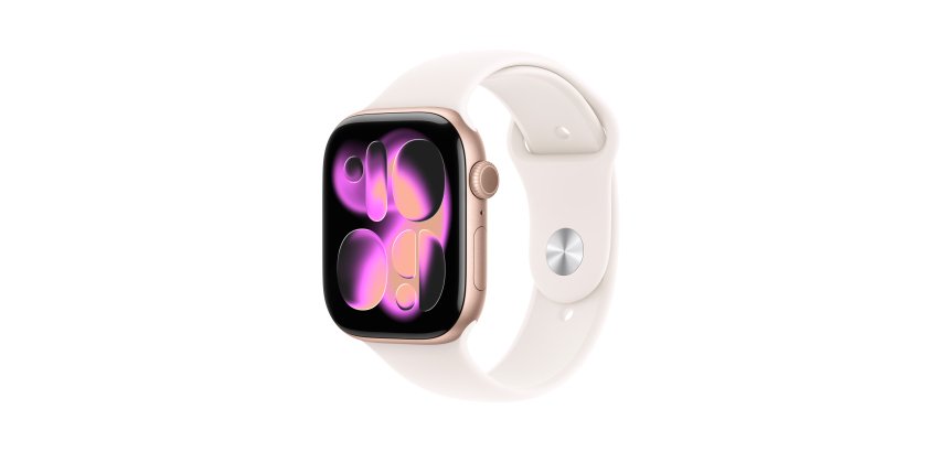 Apple watch Apple Watch Series 11 GPS + Cellular 46mm Boitier en Aluminium Or Rose avec Bracelet Sport Rose Tendre - S/M