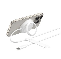 Belkin WIA014hqWH Casques, Smartphone Blanc USB Recharge sans fil Charge rapide Intérieure