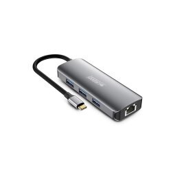 Urban Factory MHC50UF base para portátil y replicador de puertos Alámbrico USB 3.2 Gen 1 (3.1 Gen 1) Type-C Gris