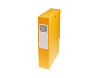 Boîte classement exacompta exabox carte lustrée 7/10e a4+ 25x33cm dos 6cm coloris jaune