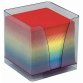 Boîtier plexi transparent + recharge bloc couleur 590 feuilles 80g 9 x 9 x 7.5 cm