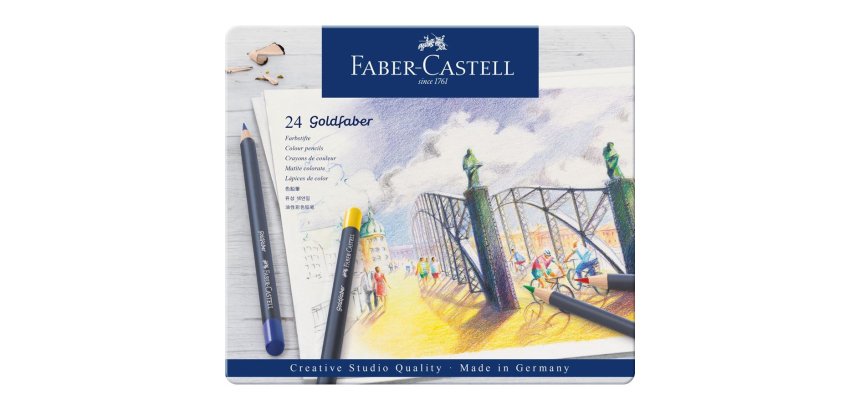 FABER-CASTELL Crayons de couleur GOLDFABER, étui en métal