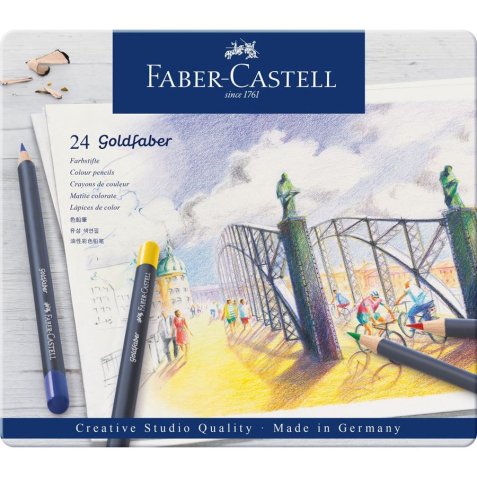 FABER-CASTELL Crayons de couleur GOLDFABER, étui en métal