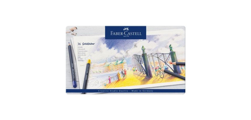 FABER-CASTELL Crayons de couleur GOLDFABER, étui en métal