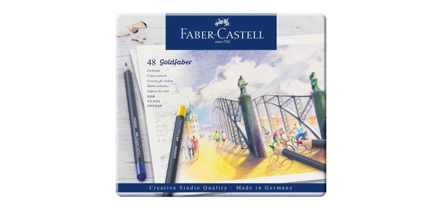 FABER-CASTELL Crayons de couleur GOLDFABER, étui en métal
