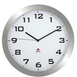 Horloge murale Horissimo silencieuse grand format en métal, pile AA non fournie - Diamètre 38 cm