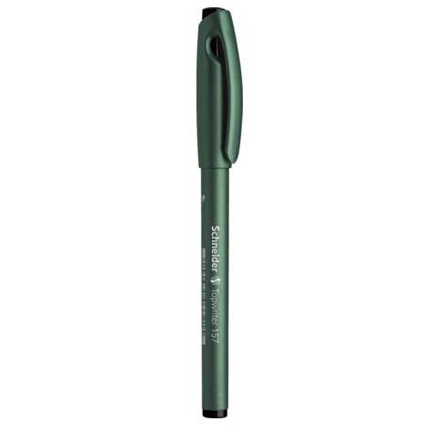 Stylo fibre schneider topwriter 157 pointe large    trait 0,8mm cap-off longue    durée couleur noire