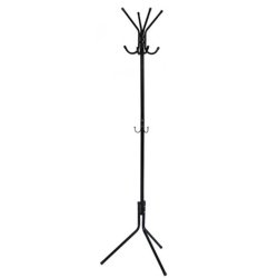 Porte-manteaux q-connect métallique 8 patères hauteur 173cm coloris noir