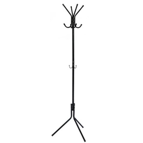 Porte-manteaux q-connect métallique 8 patères hauteur 173cm coloris noir