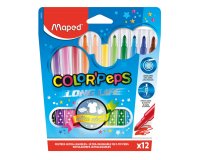 Feutre coloriage maped color'peps triangulaire encre ultra-lavable capuchon ventilé pointe bloquée pochette 12 unités