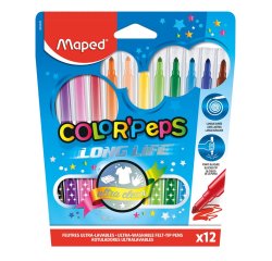Feutre coloriage maped color'peps triangulaire encre ultra-lavable capuchon ventilé pointe bloquée pochette 12 unités