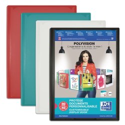 Protège-documents Oxford polyvision a4 80 vues / 40 pochettes couverture polypro opaque assorti