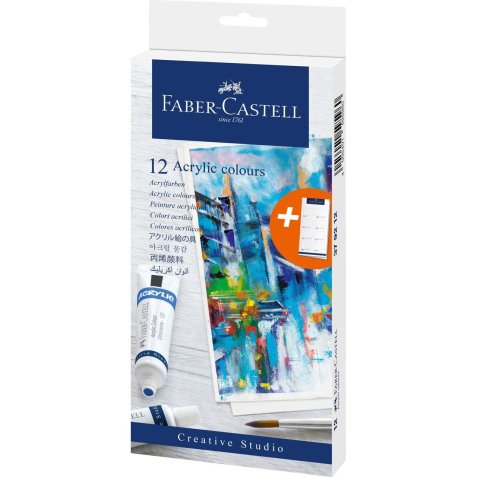 Peinture acrylique faber castell boite de 12